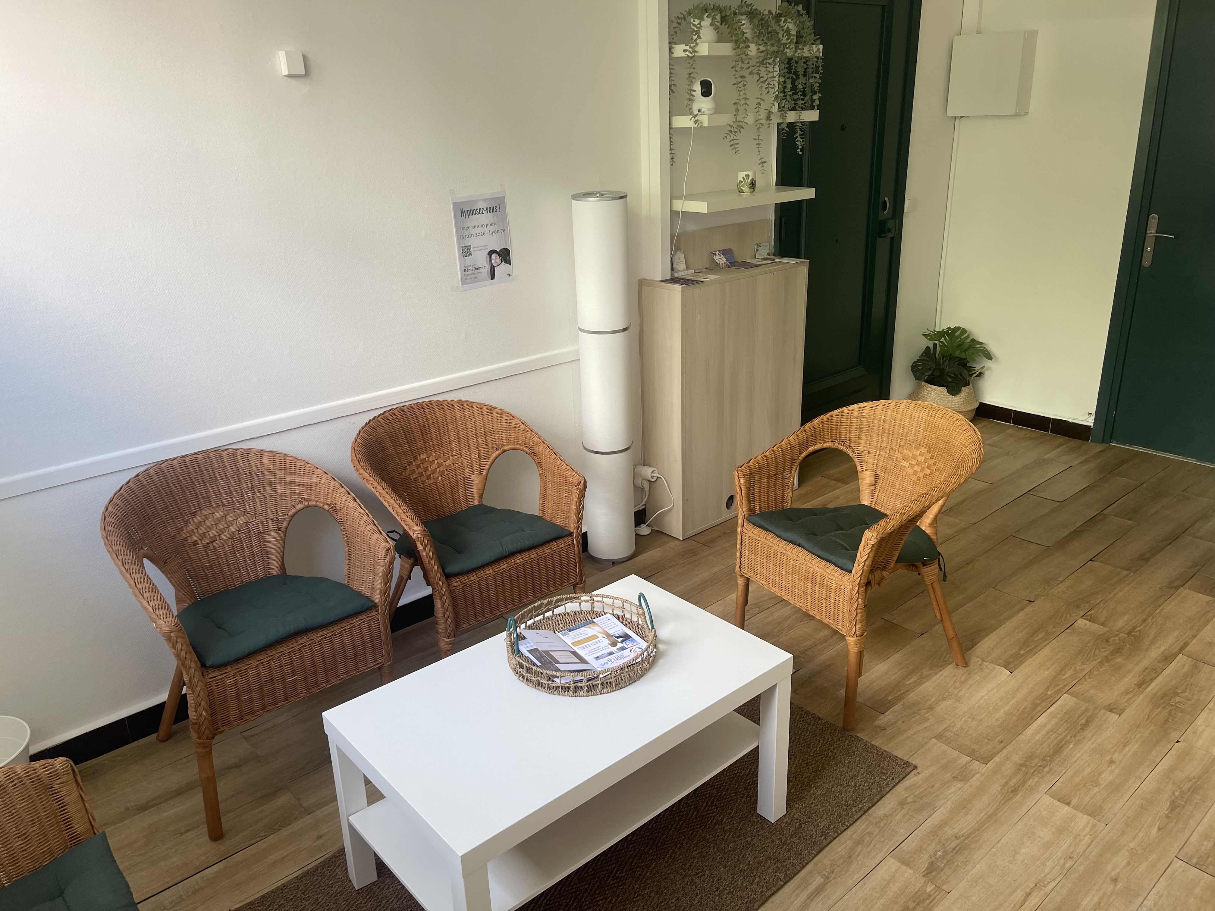 Salle d'attente du cabinet de psychologie à Lyon 6